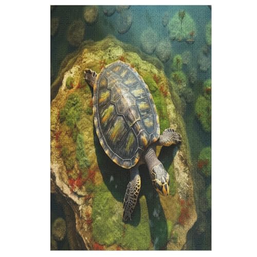 Meeresschildkrötes Puzzle Für Erwachsene 1000 Teile Premium 100% Recyceltes Brett Zum Lernen, Lernspielzeug, Familienspiele Kinder Holzpuzzle （78×53cm） von GGJJTT
