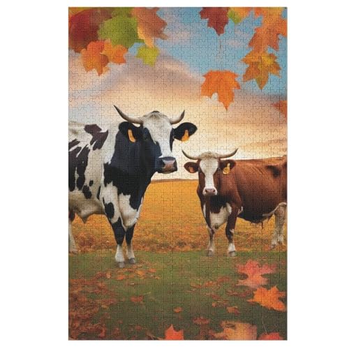 Milk Kuh Puzzles 1000 Teile Erwachsener Kniffel Spaß Für Die Ganze Familie, Holzpuzzle Kinder Erwachsene, Impossible Puzzle Schwer 78×53cm von GGJJTT