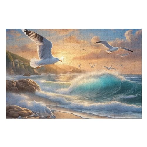 Möwe Puzzle 1000 Teile, Holzpuzzle Herausforderndes Geschicklichkeitsspiel Für Die Ganze Familie, Kinder Erwachsenenpuzzle Ab 12 Jahren 75×50cm Möwe Puzzle 1000 Teile, Holzpuzzle Herausforderndes Geschicklichkeitsspiel Für Die Ganze Familie, Kinder Erwachsenenpuzzle Ab 12 Jahren 75×50cm von GGJJTT