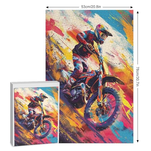 Motocross Holzpuzzle Für Erwachsene Teenager Stress Abbauen Familien-Puzzlespiel Poster 1000-teiliges Puzzle Kinder Lernspiel 78×53cm Motocross Holzpuzzle Für Erwachsene Teenager Stress Abbauen Familien-Puzzlespiel Poster 1000-teiliges Puzzle Kinder Lernspiel 78×53cm von GGJJTT