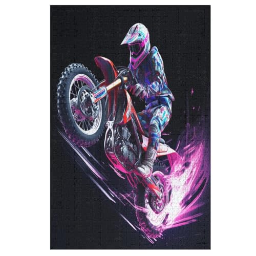 Motorrad Holzpuzzle 1000 Teile Klassische Puzzles Erwachsene Kinder Puzzle DIY Kit Holzspielzeug Einzigartiges Geschenk （78×53cm） von GGJJTT
