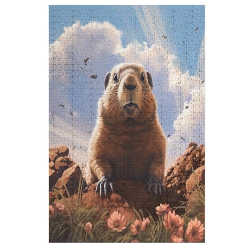 Murmeltier -Puzzle, 1000 Teile,Holzpuzzle Für Erwachsene Kinder, Lustiges Spielzeug, Denkspiel, Bildungsspiel, 78×53cm Murmeltier -Puzzle, 1000 Teile,Holzpuzzle Für Erwachsene Kinder, Lustiges Spielzeug, Denkspiel, Bildungsspiel, 78×53cm von GGJJTT
