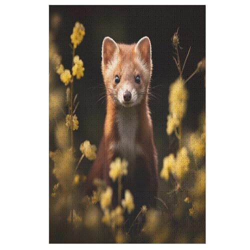 Nerz Holzpuzzle 1000 Teile Klassische Puzzles Erwachsene Kinder Puzzle DIY Kit Holzspielzeug Einzigartiges Geschenk （78×53cm） von GGJJTT