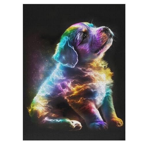 Niedlicher Hund 500 Teile Puzzle, Holzpuzzle, Puzzles Für Erwachsene Kinder, 500 Teile Puzzle Für Jugendliche & Erwachsene Lernspiel Herausforderungsspielzeug （55×41cm） von GGJJTT