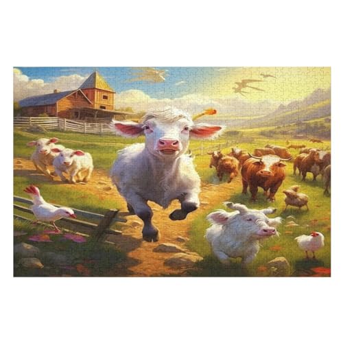 Nutztier Puzzles 1000 Teile Erwachsener Kniffel Spaß Für Die Ganze Familie - 1000 Puzzleteilige Motive, Holzpuzzle Kinder Erwachsene, Impossible Puzzle Schwer （75×50cm） von GGJJTT