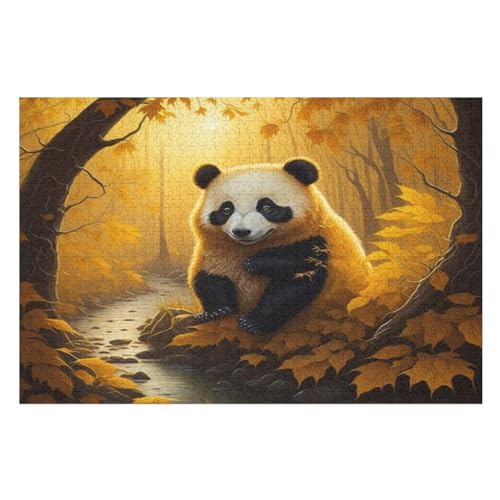 Panda 1000 Teile Puzzles Für Erwachsene, Impossible Puzzle, Geschicklichkeitsspiel Für Die Ganze Familie, Kinder Holzpuzzle 75×50cm von GGJJTT