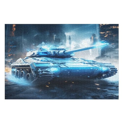 Panzer 1000 Teile Puzzles Für Erwachsene Holzpuzzle Familienpuzzlespiel Stressabbau-Puzzle Für Erwachsene Kinder Ab 12 Jahren （75×50cm） von GGJJTT