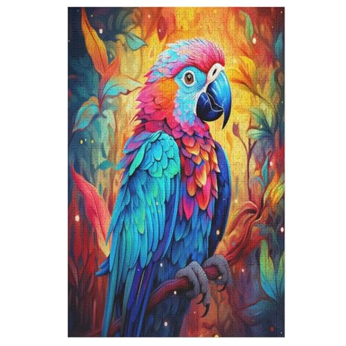Papagei 1000 Teile Premium-Puzzles Für Erwachsene Kinder- Holzpuzzles Spaß Und Lernspiele - Perfekte Puzzle-Geschenke 78×53cm von GGJJTT