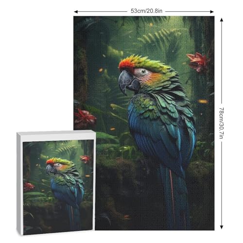Papagei 1000 Teile Puzzles Für Erwachsene, Impossible Puzzle, Geschicklichkeitsspiel Für Die Ganze Familie, Kinder Holzpuzzle （78×53cm） von GGJJTT