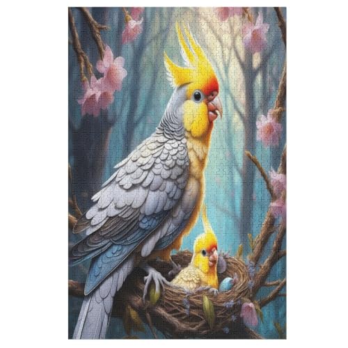 Papagei Holzpuzzle 1000 Teile, Knobelspiele Für Erwachsene, Teenager, Puzzles Unmögliche - Kinder Puzzle Zimmer Deko （78×53cm） von GGJJTT
