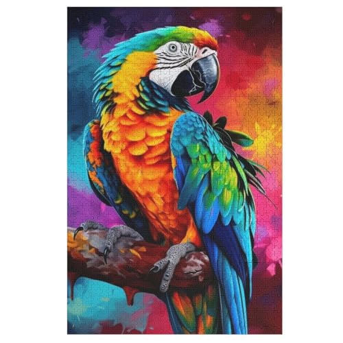 Papagei Holzpuzzle 1000 Teile, Knobelspiele Für Erwachsene, Teenager, Puzzles Unmögliche - Kinder Puzzle Zimmer Deko 78×53cm von GGJJTT