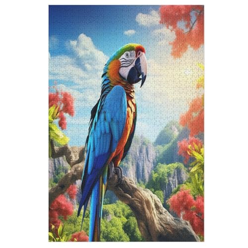Papagei Holzpuzzle 1000 Teile Klassische Puzzles Erwachsene Kinder Puzzle DIY Kit Holzspielzeug Einzigartiges Geschenk （78×53cm） von GGJJTT