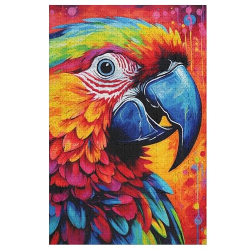 Papagei Holzpuzzle Erwachsene - 1000 Teiliges Jigsaw Knobelspiel - Puzzle Für Erwachsene & Kinder - Outdoor & Reisespielzeug 78×53cm von GGJJTT
