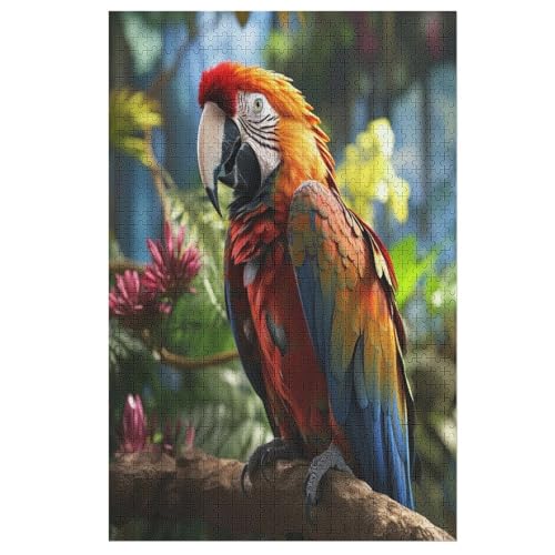 Papagei Holzpuzzle Für Erwachsene Teenager Stress Abbauen Familien-Puzzlespiel Poster 1000-teiliges Puzzle Kinder Lernspiel （78×53cm） von GGJJTT