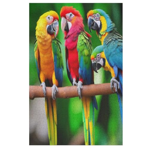 Papagei – Puzzle 1000 Teile, Holzpuzzle, Herausforderndes Geschicklichkeitsspiel Für Die Ganze Familie, Kinder Erwachsenenpuzzle Ab 12 Jahren （78×53cm） von GGJJTT