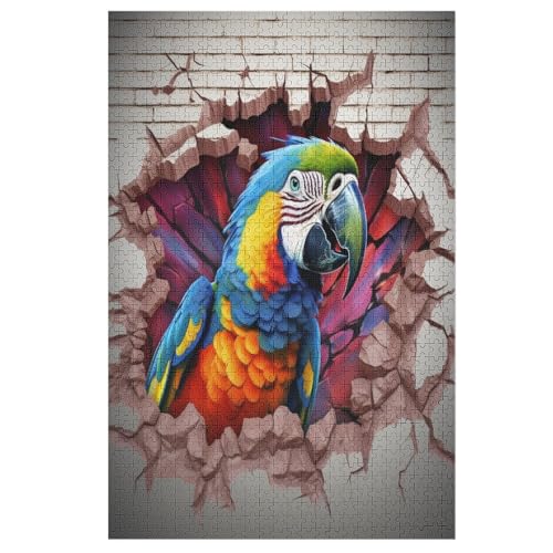 Papagei – Puzzle 1000 Teile, Holzpuzzle, Herausforderndes Geschicklichkeitsspiel Für Die Ganze Familie, Kinder Erwachsenenpuzzle Ab 12 Jahren （78×53cm） von GGJJTT