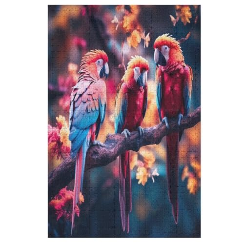 Papagei-Puzzle Für Erwachsene, 1000 Teile, Holzpuzzle, Kinderpuzzle, Dekompressionsspiel, Spielzeugpuzzle 78×53cm Papagei-Puzzle Für Erwachsene, 1000 Teile, Holzpuzzle, Kinderpuzzle, Dekompressionsspiel, Spielzeugpuzzle 78×53cm von GGJJTT