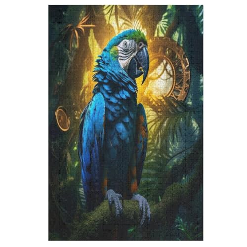 Papagei Puzzle Für Erwachsene 1000 Teile Premium 100% Recyceltes Brett Zum Lernen, Lernspielzeug, Familienspiele Kinder Holzpuzzle （78×53cm） von GGJJTT