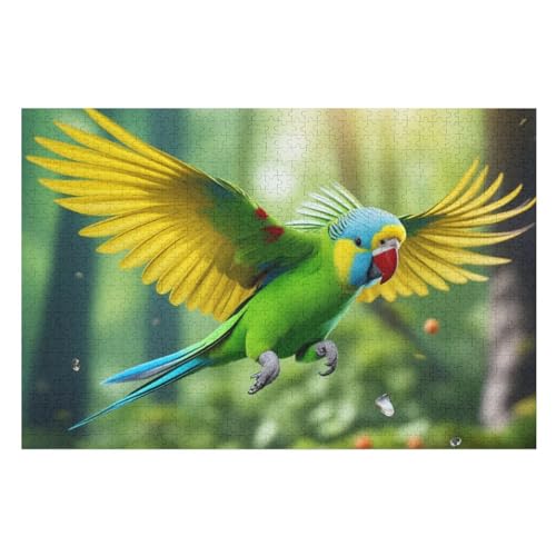 Papagei Puzzle Für Erwachsene 1000 Teile Premium Recyceltes Brett Zum Lernen, Lernspielzeug, Familienspiele Kinder Holzpuzzle 75×50cm von GGJJTT