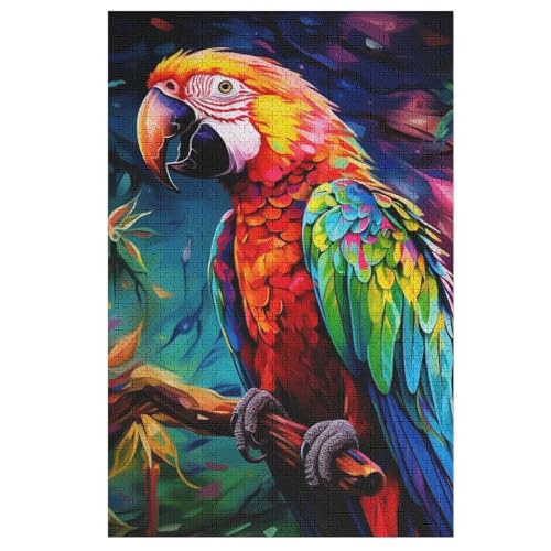 Papagei Puzzles 1000 Teile Erwachsener Kniffel Spaß Für Die Ganze Familie, Holzpuzzle Kinder Erwachsene, Impossible Puzzle Schwer 78×53cm von GGJJTT