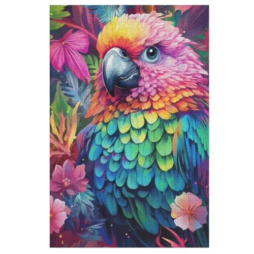 Papagei Puzzles 1000 Teile Erwachsener Kniffel Spaß Für Die Ganze Familie, Holzpuzzle Kinder Erwachsene, Impossible Puzzle Schwer 78×53cm von GGJJTT