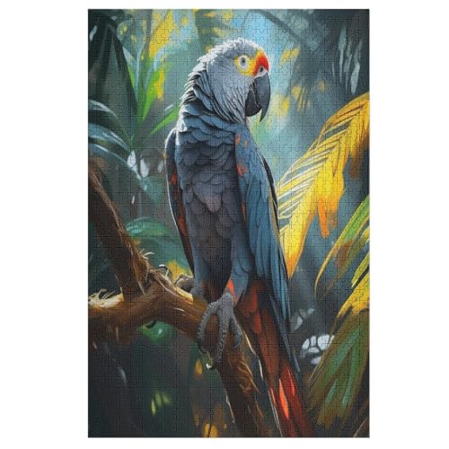 Papagei Puzzles 1000 Teile Erwachsener Kniffel Spaß Für Die Ganze Familie, Holzpuzzle Kinder Erwachsene, Impossible Puzzle Schwer 78×53cm von GGJJTT