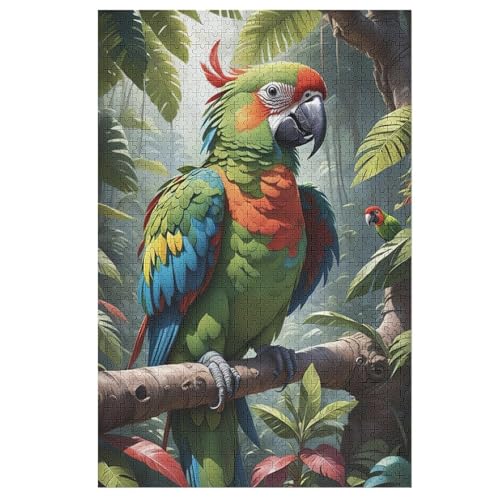 Papagei Puzzles 1000 Teile Erwachsener Kniffel Spaß Für Die Ganze Familie - 1000 Puzzleteilige Motive, Holzpuzzle Kinder Erwachsene, Impossible Puzzle Schwer （78×53cm） von GGJJTT