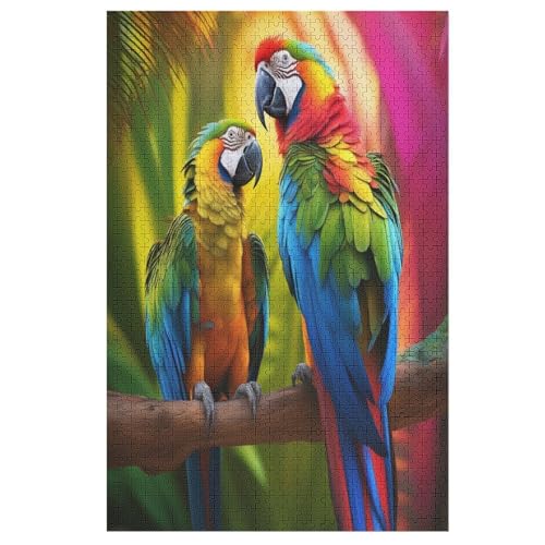 Papagei Puzzles 1000 Teile Für Jugendliche Kreatives Holzpuzzlespielzeug Familienspiel Schwierigkeitsgrad Herausforderungspuzzles （78×53cm） von GGJJTT