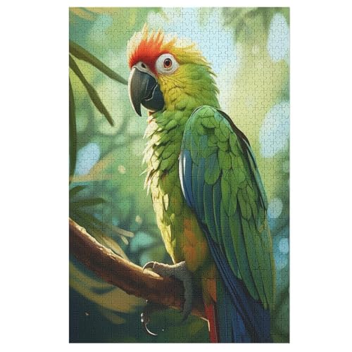 Papagei Puzzles 1000 Teile Für Jugendliche Kreatives Holzpuzzlespielzeug Familienspiel Schwierigkeitsgrad Herausforderungspuzzles 78×53cm von GGJJTT
