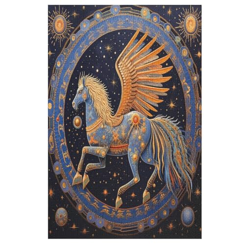 Horse 1000 Teile Premium-Puzzles Für Erwachsene Kinder- Holzpuzzles Spaß Und Lernspiele - Perfekte Puzzle-Geschenke （78×53cm） von GGJJTT