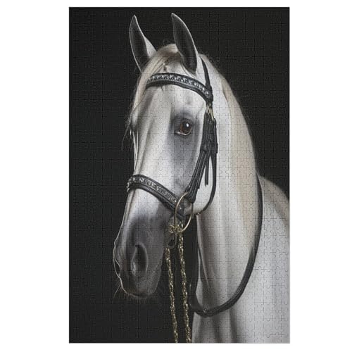 Horse Holzpuzzle 1000 Teile Klassische Puzzles Erwachsene Kinder Puzzle DIY Kit Holzspielzeug Einzigartiges Geschenk （78×53cm） von GGJJTT
