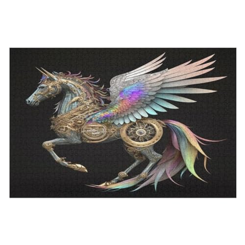 Pferd Holzpuzzle Erwachsene - 1000 Teiliges Jigsaw Knobelspiel - Puzzle Für Erwachsene & Kinder - Outdoor & Reisespielzeug 75×50cm von GGJJTT