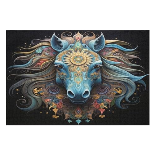 Pferd Puzzle Für Erwachsene 1000 Teile Premium 100% Recyceltes Brett Zum Lernen, Lernspielzeug, Familienspiele Kinder Holzpuzzle （75×50cm） von GGJJTT