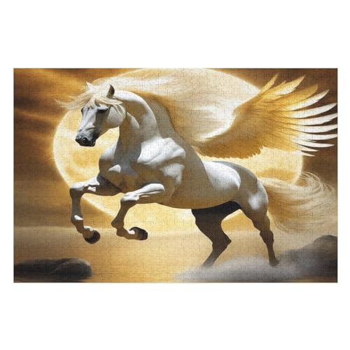 Pferd Puzzles 1000 Teile Erwachsener Kniffel Spaß Für Die Ganze Familie - 1000 Puzzleteilige Motive, Holzpuzzle Kinder Erwachsene, Impossible Puzzle Schwer （75×50cm） von GGJJTT