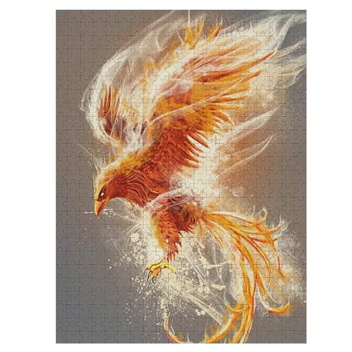Phönix 500 Teile Puzzle Für Erwachsene, Herausforderung Puzzles - Familienpuzzle Verringerter Druck Schwieriges Puzzle Rahmen Holzpuzzle Für Erwachsene Kinder 12+ （55×41cm） von GGJJTT