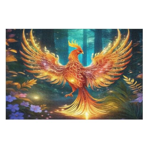 Phönix – Puzzle 1000 Teile, Holzpuzzle, Herausforderndes Geschicklichkeitsspiel Für Die Ganze Familie, Kinder Erwachsenenpuzzle Ab 12 Jahren （75×50cm） von GGJJTT