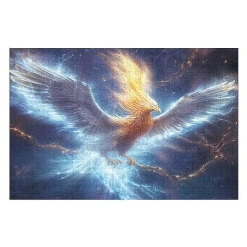 Phönix Puzzles 1000 Teile Erwachsener Kniffel Spaß Für Die Ganze Familie, Holzpuzzle Kinder Erwachsene, Impossible Puzzle Schwer 75×50cm von GGJJTT