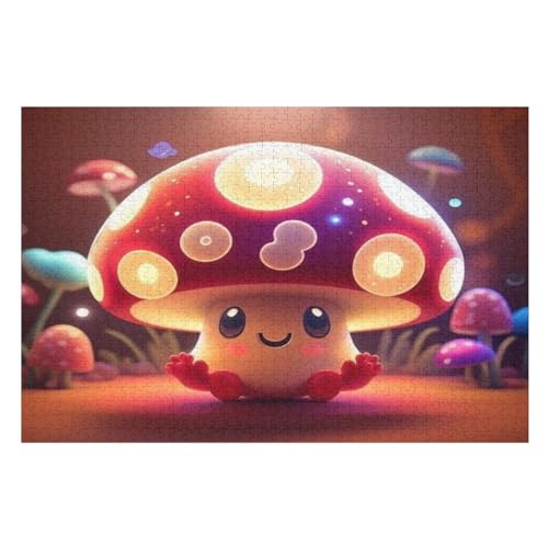 Pilz Puzzle 1000 Teile, Holzpuzzle Für Erwachsene Kinder, Impossible Puzzles, Geschicklichkeitsspiel Für Die Ganze Familie 75×50cm von GGJJTT