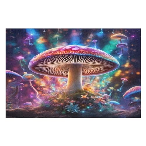 Pilz Puzzles 1000 Teile Erwachsener Kniffel Spaß Für Die Ganze Familie - 1000 Puzzleteilige Motive, Holzpuzzle Kinder Erwachsene, Impossible Puzzle Schwer （75×50cm） von GGJJTT