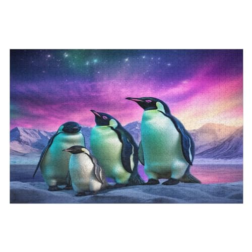 Pinguin – Puzzle 1000 Teile, Holzpuzzle, Herausforderndes Geschicklichkeitsspiel Für Die Ganze Familie, Kinder Erwachsenenpuzzle Ab 12 Jahren （75×50cm） von GGJJTT