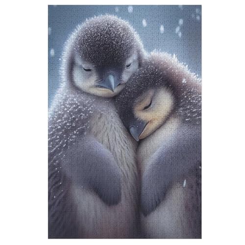 Pinguin Puzzle Für Erwachsene 1000 Teile Premium 100% Recyceltes Brett Zum Lernen, Lernspielzeug, Familienspiele Kinder Holzpuzzle （78×53cm） von GGJJTT