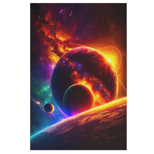 Planet Sternenhimmel-Puzzlespiel Aus Holz, 1000 Puzzleteile, Kreatives Puzzle Für Teenager Und Erwachsene, Kreatives Spielzeug, Puzzles, 78×53cm von GGJJTT