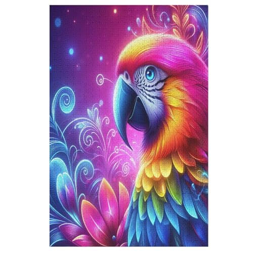 Puzzle 1000 Teile Animal Papagei Holzpuzzle Für Erwachsene Lernspiel Herausforderungsspielzeug The Puzzles Für Erwachsene Kinder （78×53cm） von GGJJTT