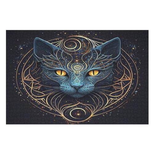 Puzzle 1000 Teile Cute Katze Holzpuzzle Für Erwachsene Lernspiel Herausforderungsspielzeug The Puzzles Für Erwachsene Kinder 75×50cm von GGJJTT