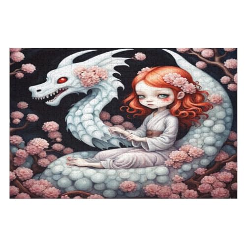Puzzle 1000 Teile Erwachsene Drache Holzpuzzle Für Erwachsene Lernspiel Herausforderungsspielzeug 1000-teilige The Puzzles Für Erwachsene Kinder （75×50cm） von GGJJTT