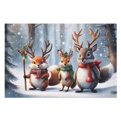 Puzzle 1000 Teile Erwachsene Eichhörnchen Holzpuzzle Für Erwachsene Lernspiel Herausforderungsspielzeug 1000-teilige The Puzzles Für Erwachsene Kinder （75×50cm） von GGJJTT