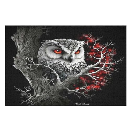 Puzzle 1000 Teile Erwachsene Eule Holzpuzzle Für Erwachsene Lernspiel Herausforderungsspielzeug 1000-teilige The Puzzles Für Erwachsene Kinder （75×50cm） von GGJJTT
