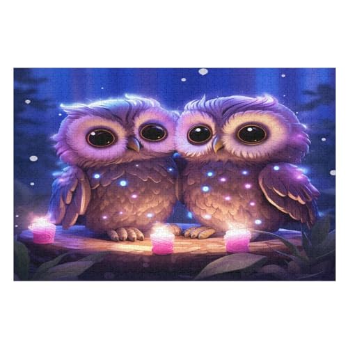 Puzzle 1000 Teile Erwachsene Eule Holzpuzzle Für Erwachsene Lernspiel Herausforderungsspielzeug 1000-teilige The Puzzles Für Erwachsene Kinder （75×50cm） von GGJJTT