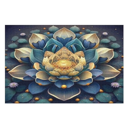 Puzzle 1000 Teile Erwachsene Lotus Holzpuzzle Für Erwachsene Lernspiel Herausforderungsspielzeug 1000-teilige The Puzzles Für Erwachsene Kinder （75×50cm） von GGJJTT