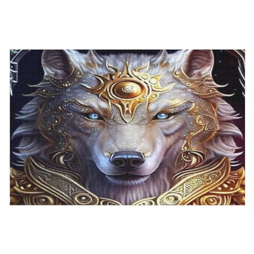 Puzzle 1000 Teile Erwachsene Wolf Holzpuzzle Für Erwachsene Lernspiel Herausforderungsspielzeug 1000-teilige The Puzzles Für Erwachsene Kinder （75×50cm） von GGJJTT